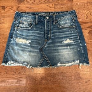 American Eagle - Distressed Jean Skirt - Size 8